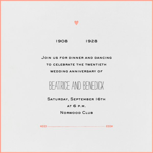 The Raleigh - Anniversary Invitation by Mr. Boddington's Studio