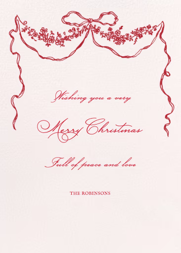Ribbon Garland - Christmas Card by Emilia Wickstead