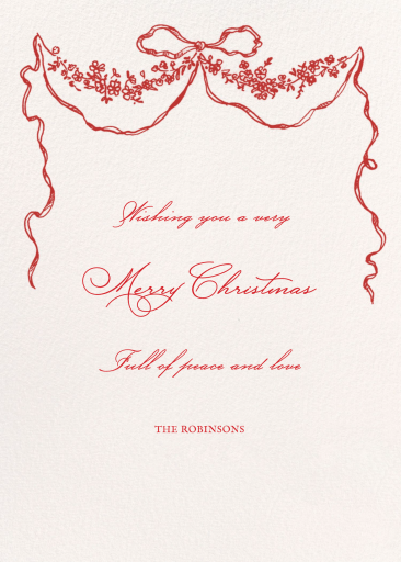 Ribbon Garland - Greeting Card by Emilia Wickstead