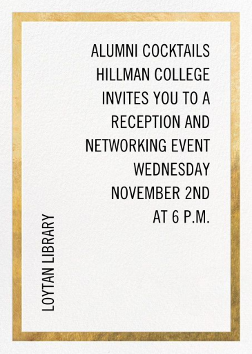 Simple Gold Border - Alumni Event Invitation by Paperless Post
