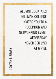 Simple Gold Border - Alumni Event Invitation by Paperless Post