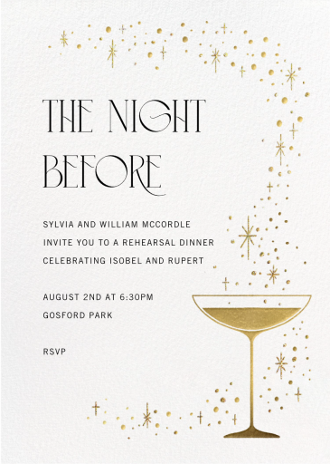 Fizzy Cocktail - Rehearsal Dinner Invitation by Paperless Post