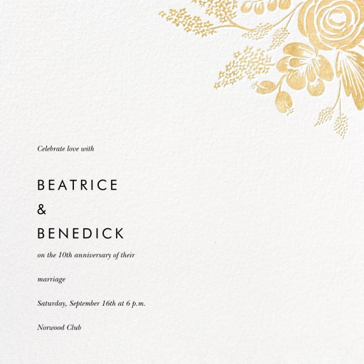 Heather and Lace (Square) - 50th Anniversary Invitation by Rifle Paper Co.