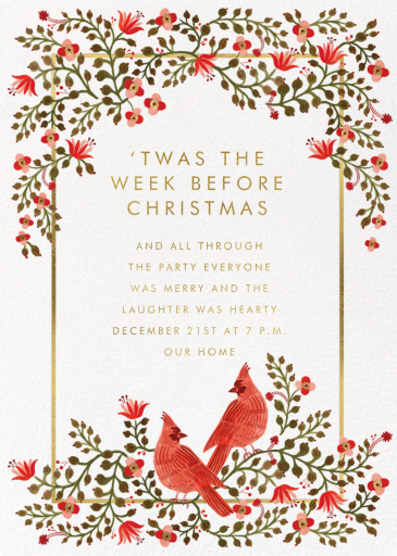 Cardinal Duo - Holiday Party Invitation by Rifle Paper Co.