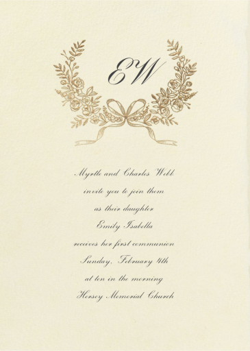 Wreath of Love - First Communion Invitation by Paperless Post