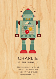 Retro Robot - First Birthday Invitation by Petit Collage