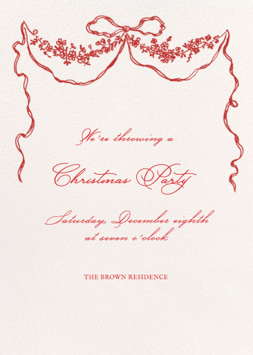 Ribbon Garland - Invitation by Emilia Wickstead