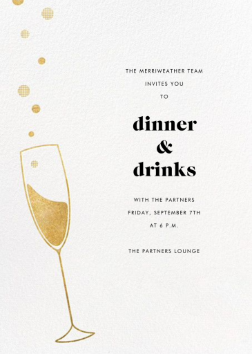Champagne Flute - Networking Event Invitation by Paperless Post