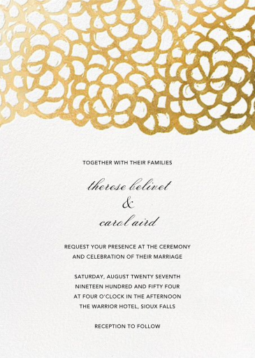 Gardenia (Tall) - Printable Invitation by Oscar de la Renta
