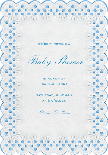 Sweet Embroidery - Baby Shower Invitation by Stephanie Fishwick