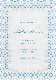 Blue Eyelet Lace Invitation