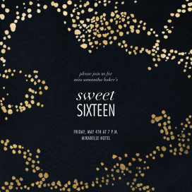Metallic Paint Splatter - Sweet 16 Invitation by Kelly Wearstler