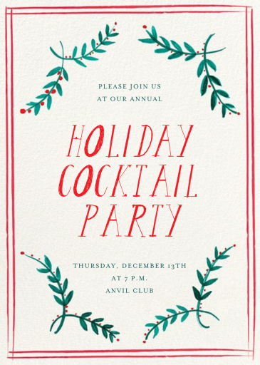 Seasonal Trimmings - Holiday Party Invitation by Mr. Boddington's Studio