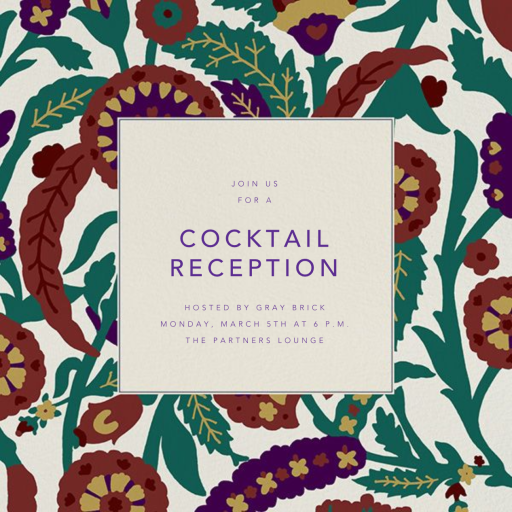 Termez Crewel - Cocktail Party Invitation by Oscar de la Renta