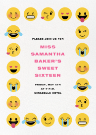 Emoji Border - Sweet 16 Invitation by Paperless Post
