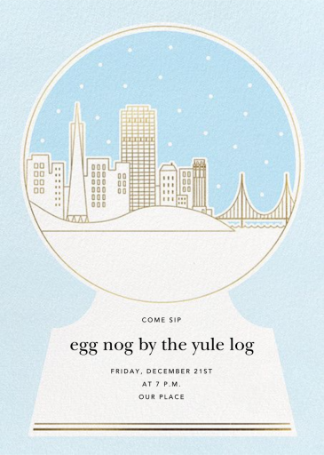 Skyline Snowglobe - Winter Party Invitation by Paperless Post