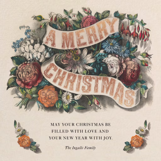 Merry Blossoms - Christmas Card by John Derian