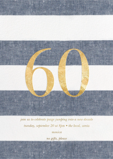 Chambray Stripe - Birthday Invitation by Sugar Paper