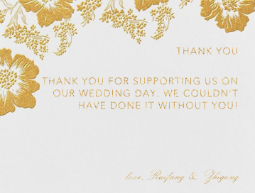 Falling Poppies I (Stationery) - Thank You Card by Oscar de la Renta