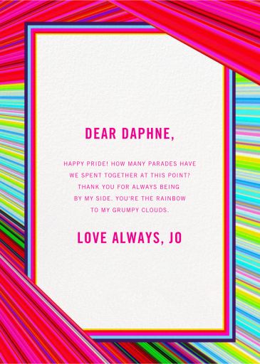 Rainbow Stripe - Pride Card by Mary Katrantzou