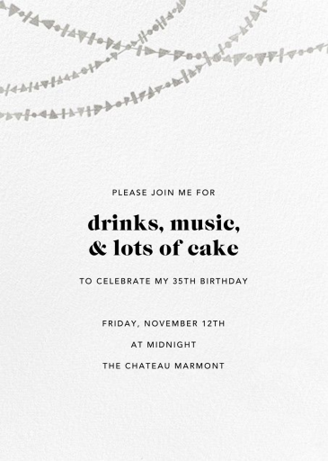 Streamer Shapes (Tall) - Birthday Invitation by Paperless Post