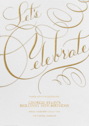 Let's Celebrate Script - Invitation by Bernard Maisner