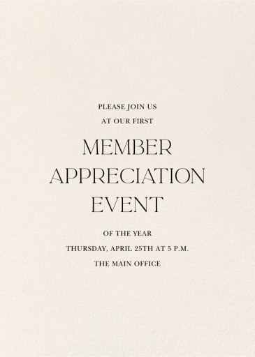 Cream - Appreciation Event Invitation by Paperless Post