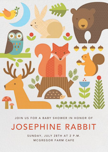 Forest Parade Invitation - Baby Shower Invitation by Petit Collage