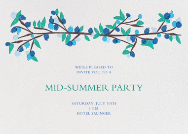Blueberries on My Front Porch - Summer Party Invitation by Mr. Boddington's Studio