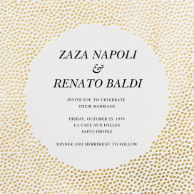 Metallic Confetti - Wedding Invitation by Kelly Wearstler