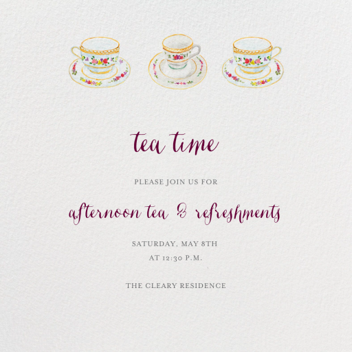 Three Cups of Tea - Tea Party Invitation by Paperless Post
