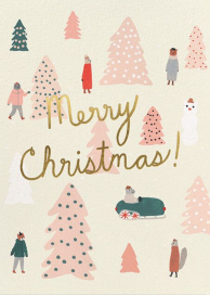 Pink Trees (Kate Pugsley) - Christmas Card by Red Cap Cards