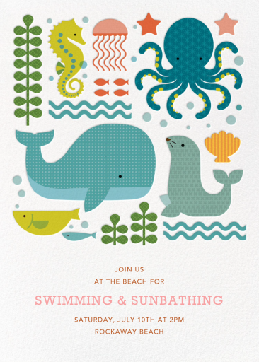 Ocean Parade (Inset) - Beach Party Invitation by Petit Collage