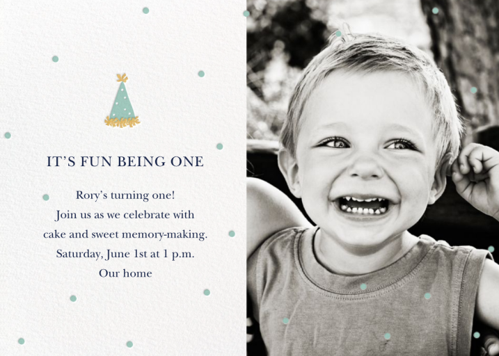 Put on Your Party Hat (Photo) - First Birthday Invitation by Sugar Paper
