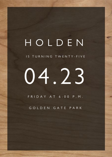 Wood Grain Color Block - Birthday Invitation by Paperless Post