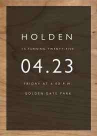Wood Grain Minimalist Invitation