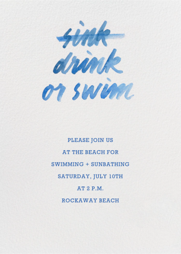 Drink Or Swim - Summer Party Invitation by Paperless Post
