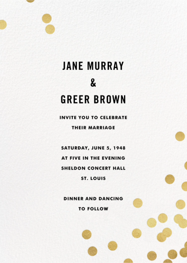 Confetti (Invitation) - Wedding Invitation by kate spade new york