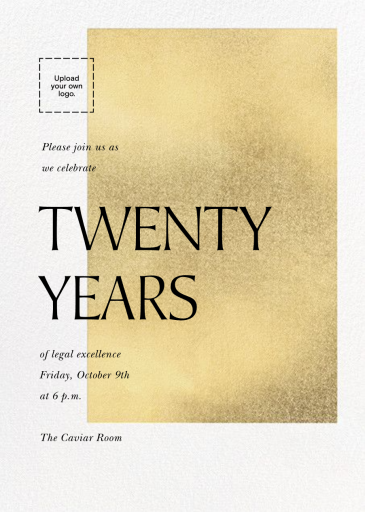 Modern Gold - Business Anniversary Invitation by Paperless Post