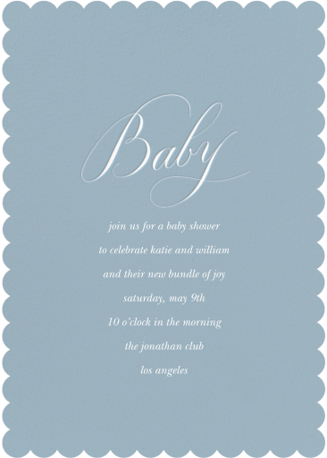 Scalloped Trim - Baby Shower Invitation by Sugar Paper