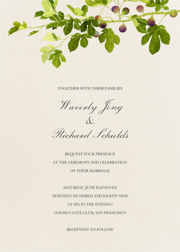 Fig Branches - Printable Invitation by Felix Doolittle