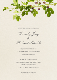 Fig Branches - Wedding Invitation by Felix Doolittle