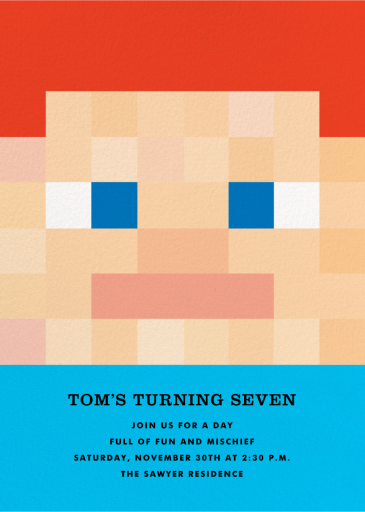 Pixel People - Birthday Invitation by The Indigo Bunting