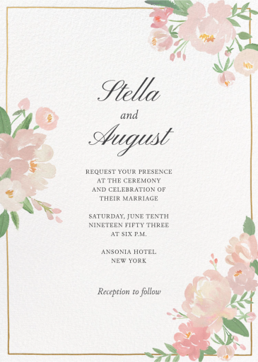 Peony Press - Wedding Invitation by Martha Stewart
