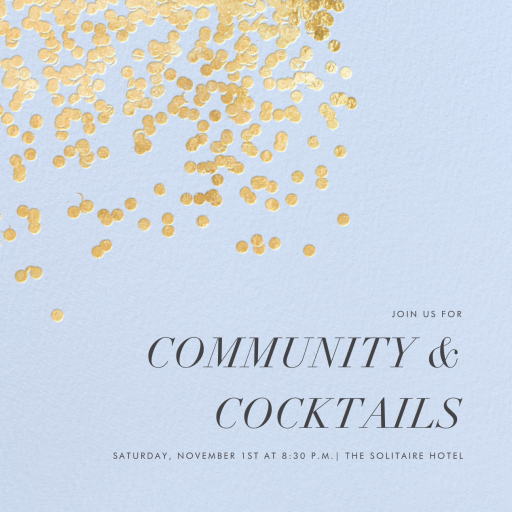 Gold Round Confetti - Cocktail Party Invitation by Kelly Wearstler