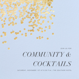 Gold Round Confetti - Dining & Drinks Invitation by Kelly Wearstler