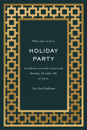 Gold Geometric Border Invitation