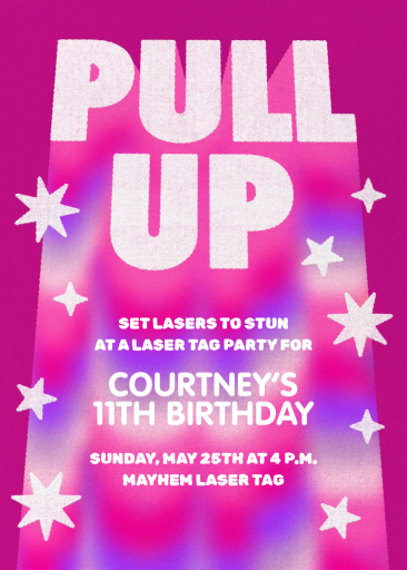 Retro Rainbow Stars Invitation