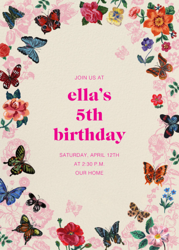 Nature Frame - Birthday Invitation by Nathalie Lété