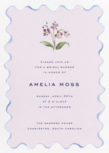 Scallop and Orchid (Riley Sheehey) - Bridal Shower Invitation by Dogwood Hill